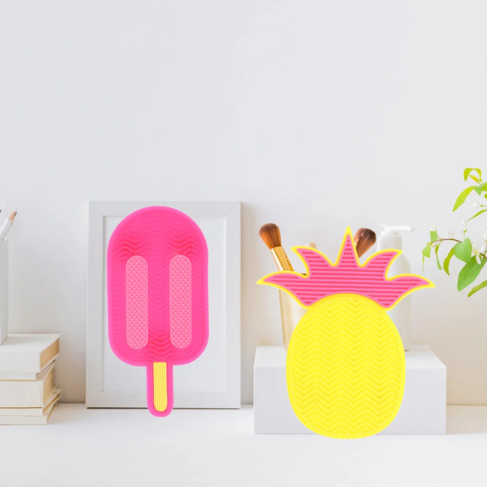 

2pcs Suction Cup Cleaning Mat Makeup Brush Scrubber Cleaner Brush Cleaning Mat