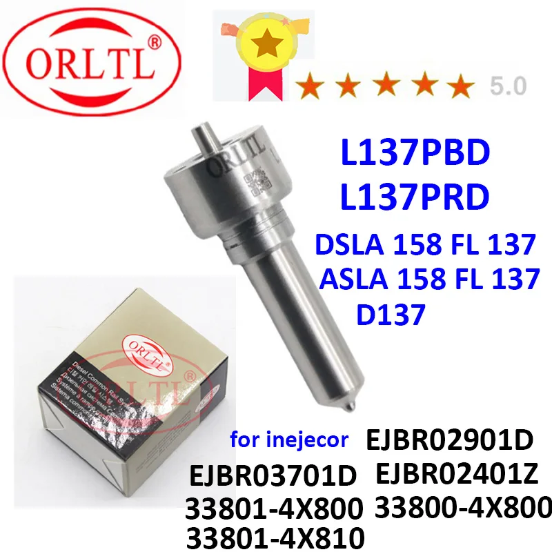 

ORLTL Diesel Commmon Rail Nozzle L137PBD L137PRD Black Coated Needle Nozzle For KIA EJBR03701D 33800-4X800 33801-4X810