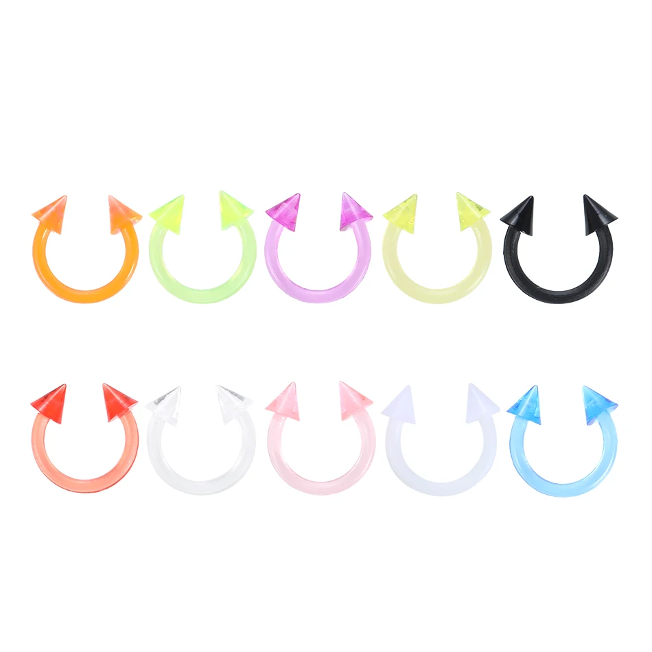 100 шт./лот акриловые конусные подковы круглые перегородки для носа кольца сосков