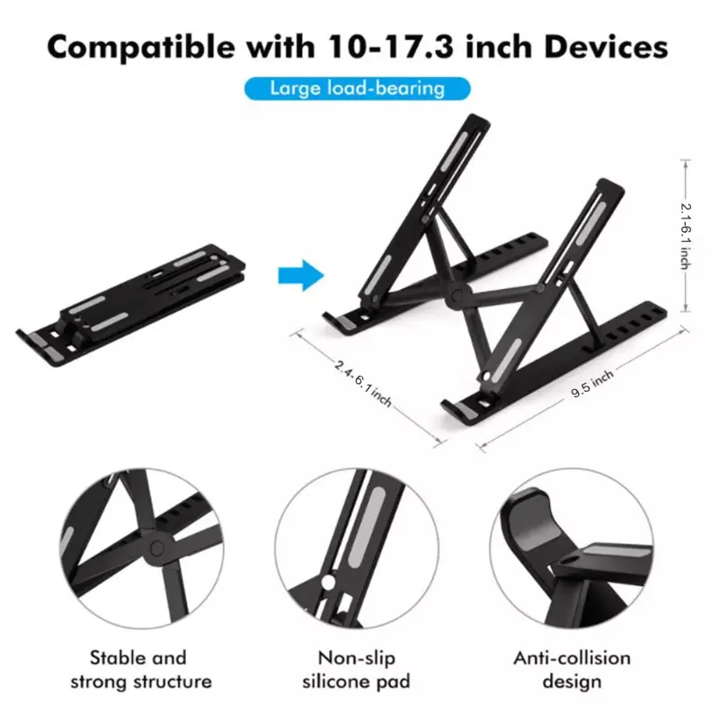 

Adjustable Foldable Laptop Stand Non-slip Desktop Laptop Holder Notebook Stands For Notebook Macbook Pro Air iPad Pro DELL HP