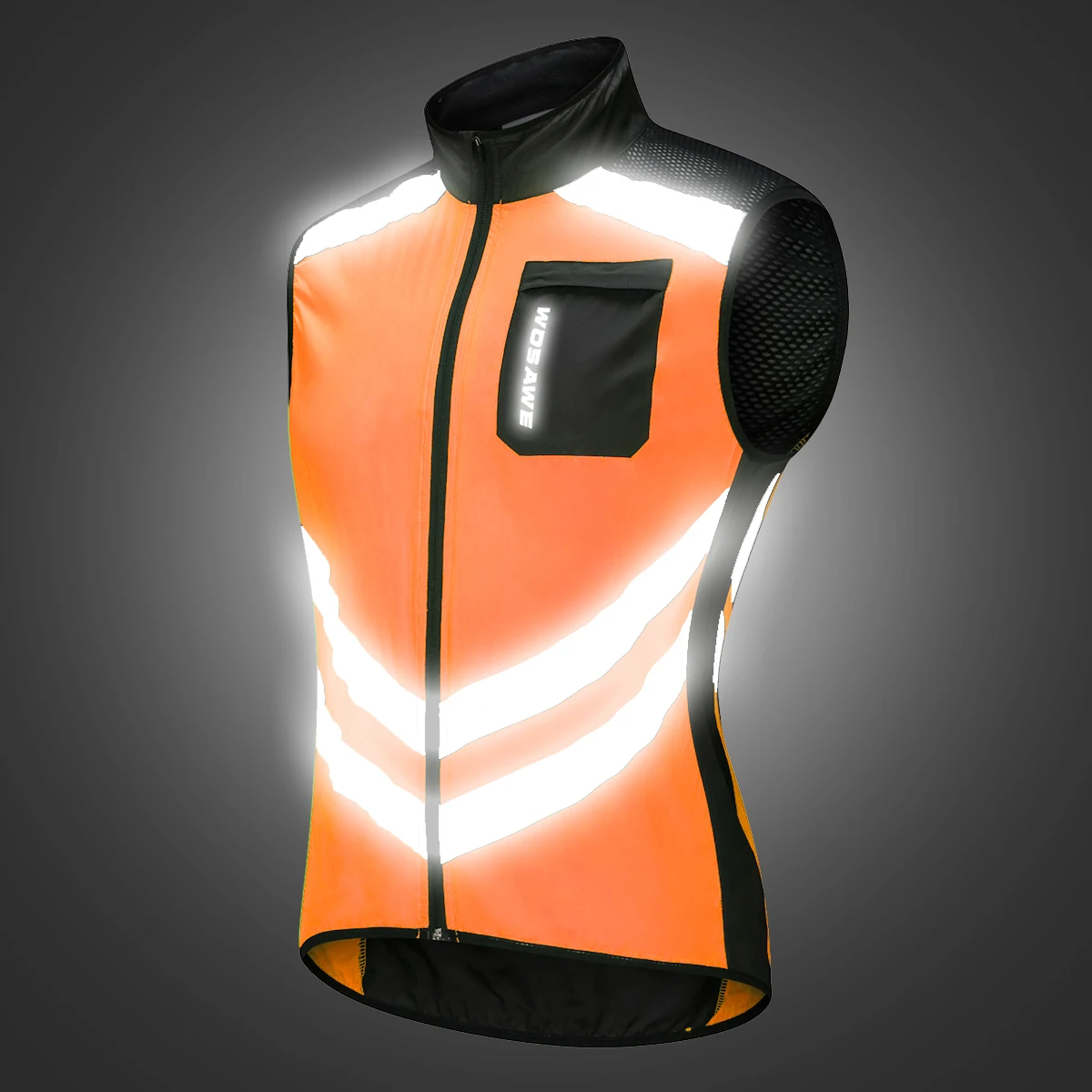 BL208-Orange WOSAWE Pro Мужская велосипедная жилетка Светоотражающая ветрозащитная Водонепроницаемая дышащая одежда MTB велосипедная куртка без рукавов жилет безопасности - Цвет: BL208-Orange
