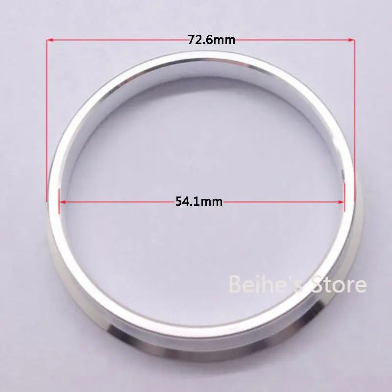 

4pcs Silver Aluminum Alloy Wheel Spacer Hub Centric Rings 72.6OD to 54.1ID