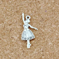 ballet dancer girl alloy charms pendants 20pcs lot fashion jewelry diy fit bracelets necklace earrings 13 5x32mm
