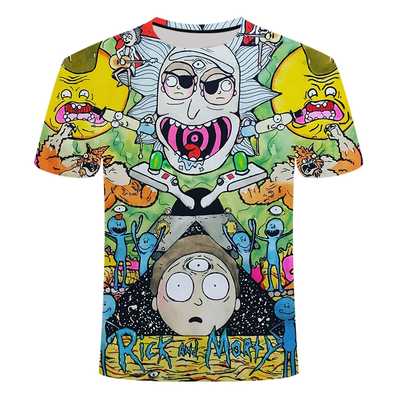 

2021 new summer anime and comic trend t-shirt 3d printing man and woman street funny clothes interesting t-shirt around neck