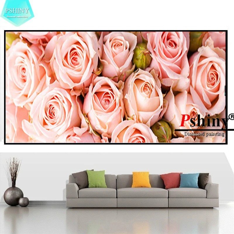 Алмазная вышивка PSHINY 5D DIY продажа розовых роз полная дрель круглые стразы картины