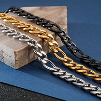 12mm stainless steel figaro chain mens necklace chain link punk gifts for men best friends hip hop man necklaces male