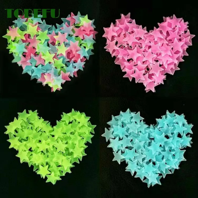 TOBEFU 3D Звезда и снег энергии хранения флуоресцентный светится в темноте