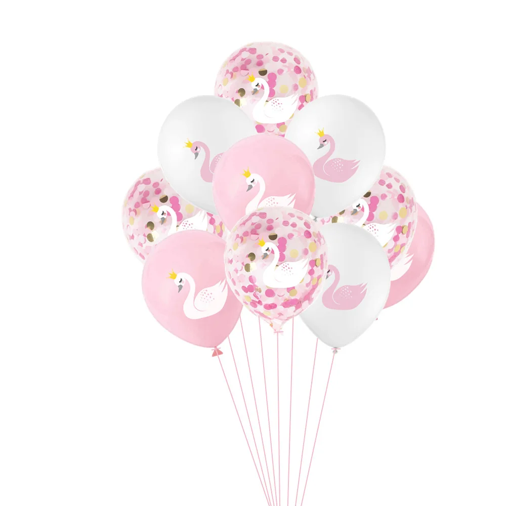 

10pcs White Pink Black Swan Printing Latex Balloon Birthday Party Wedding Decorations Baby Shower Girl Theme Party Ball Supplies