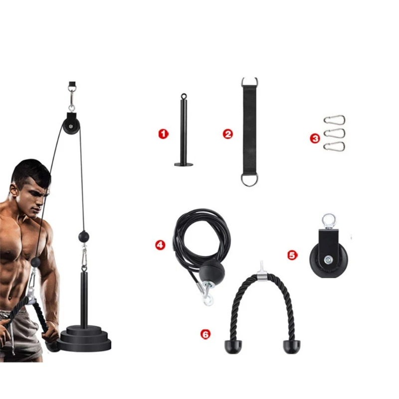 

Pulley Rope DIY High Pull Down Arm Strength Triceps Muscle Exercises Home Fitness Kit Training Attachment Pulldown Heavy Duty Pu