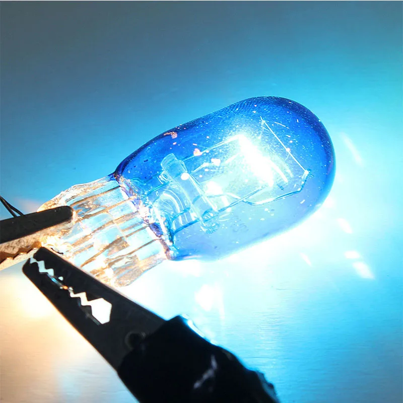 

HoneyFly 5pcs 7443 7440 Halogen Lamp 5000K W21 12V 5W T20 580 Xenon White Halogen Side Light Hid Bulb Blue Glass