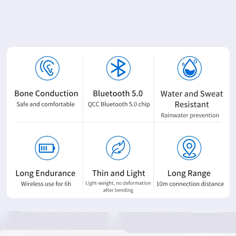 

Wireless Headphones Bluetooth 5.0 Bone Conduction Earphone Sport Headset with Microphone Handsfree Headsets