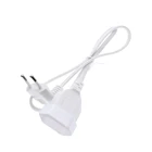 Европа 90 градусов штекер-гнездо удлинитель питания кабель для ПК компьютера PDU 0,3 м0,6 м ЕС 2 зубца изгиб угловой шнур