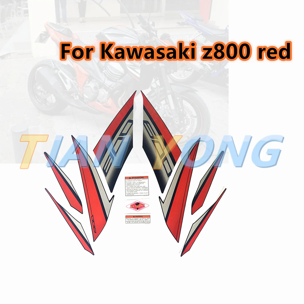 

Motorcycle Whole Fairing Decal Emblem stickers Kit Protector Racing Silkscreen Applique custom made For Kawasaki z800 red