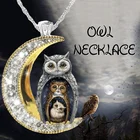 Изысканная мода ожерелье в виде совы натуральный Сияющий Циркон Луна сова кулон ожерелье для женщин модные аксессуары банкетные ювелирные изделия