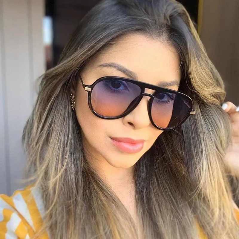 

2020 New Classic Retro Pilot Sunglasses Female Fashion Aviation Oversized Gradient Men's Driving Glasses Oculos De Sol UV400