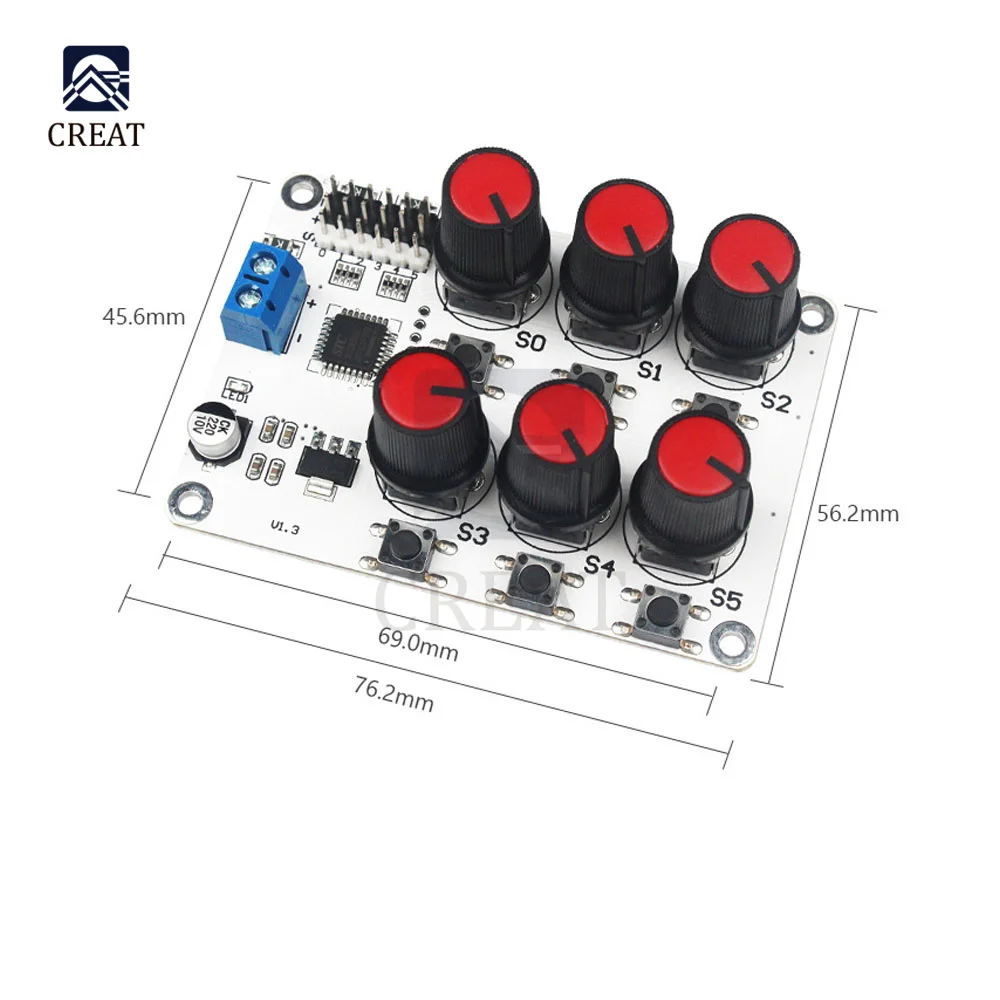 Сервопривод с 6-канальной вращающейся ручкой контроллер 6 каналами/Way защитный