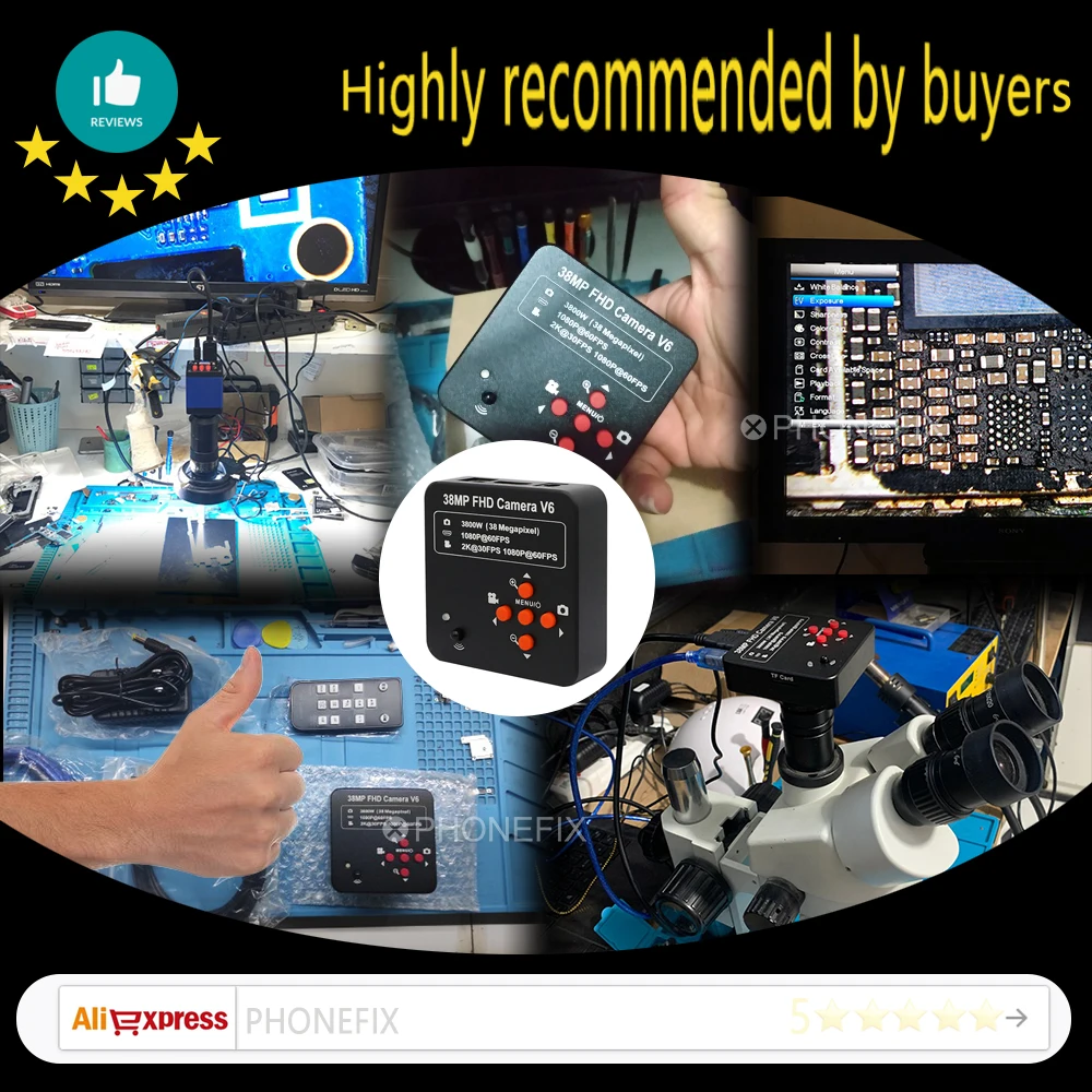 

HD 38MP 1080P USB HDMI Industrial Digital Electronic Video Microscope Camera C-Mount Digital Camera Adapter for Phone PCB Repair