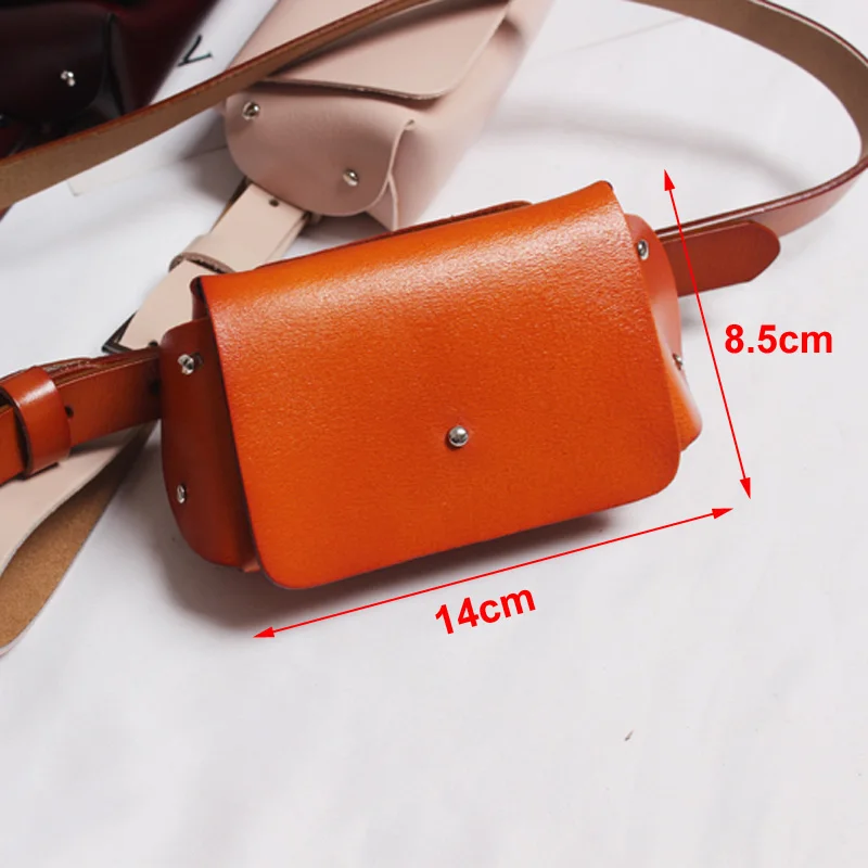 Женская поясная сумка из натуральной кожи с кожаным ремнем мини-поясная для