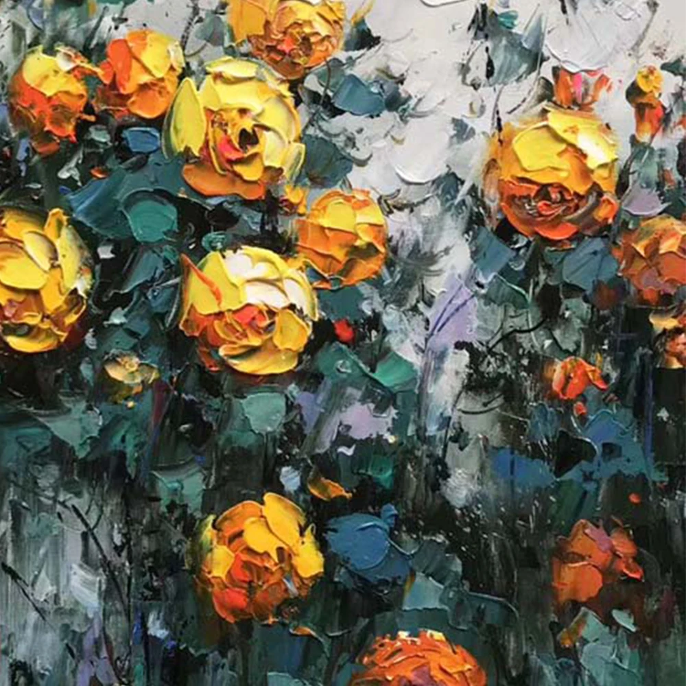 

Knife Flower Abstract Oil Painting Thick Texture Oil On Canvas Wall Art Home Decoration Picture Hand Painted On Canvas Artwork