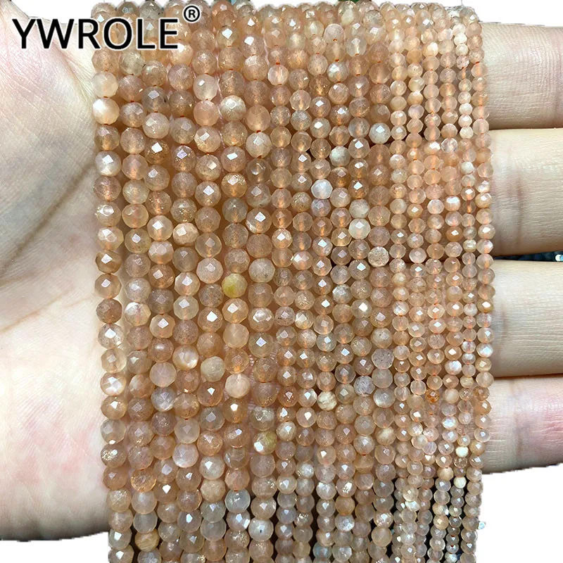 

Ywрол 100% натуральный камень солнцезащитный камень граненые круглые бусины-разделители стандартные браслет ожерелье 2/3/4 мм 15 дюймов