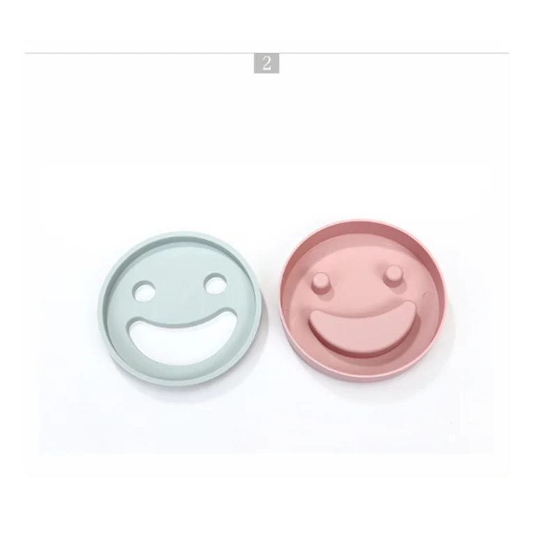 2pcs soap box with double layer structure bathroom decor supplies cartoon smile face style for drip holde |