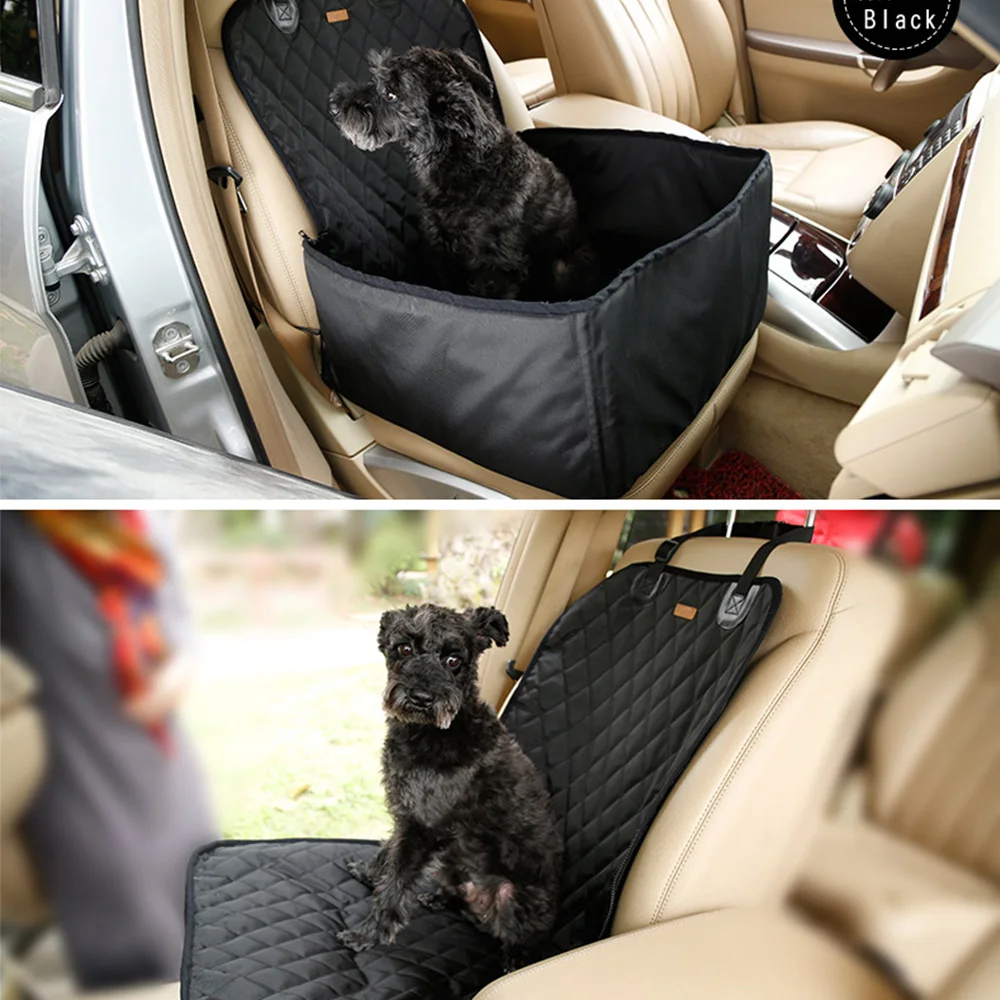 

2 In 1 Travel Dog Car Seat Cover Waterproof Puppy Basket Anti-Silp Pet Car Carrier Dog Cat Car Booster Outdoor Travel For Dogs