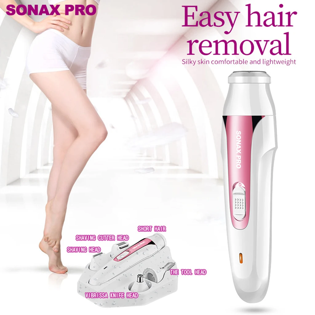 5 In 1 Multi-functional USB Electric Shaver Epilators Women Arms Legs Bikini Face Eyebrow Nose Hair Removal Trimmer Painless | Бытовая