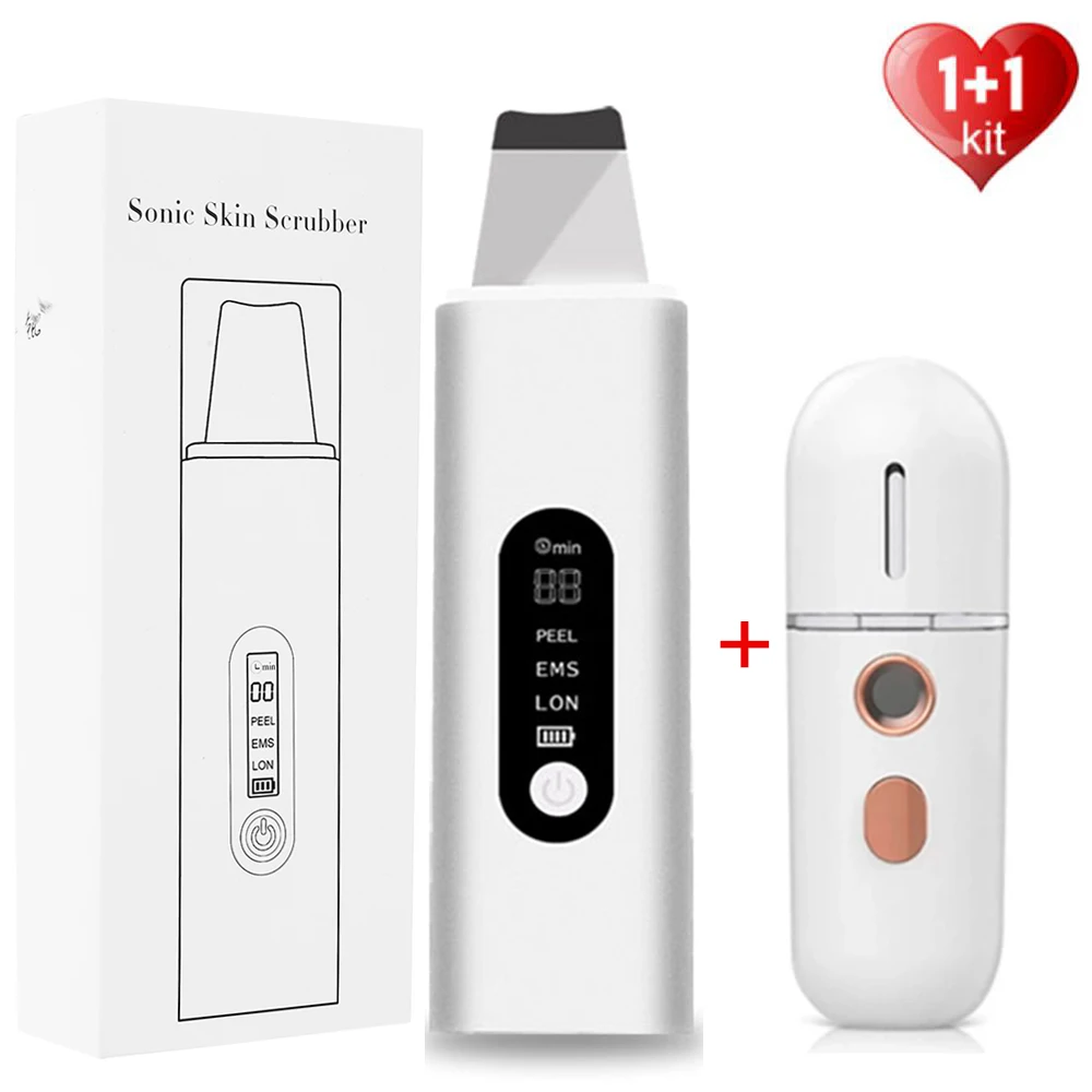 

42°C Heat Ultrasonic Skin Scrubber Facial Skin Scrubber Face Cleaning Electric Peeling Shovel Blackhead Removal Pore Cleaner