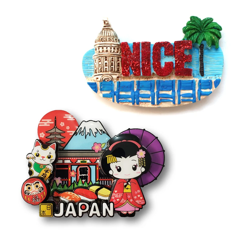 

Adesivos magnéticos decoração de casa, adesivos franceses agradável japão artesanato viagem memorial geladeira