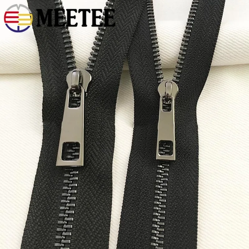

Meetee 10pcs No5 Spring Lock Zipper Sliders for Metal Zipper Sewing Zips Head Bag Repair Kits Replacement DIY Accessories
