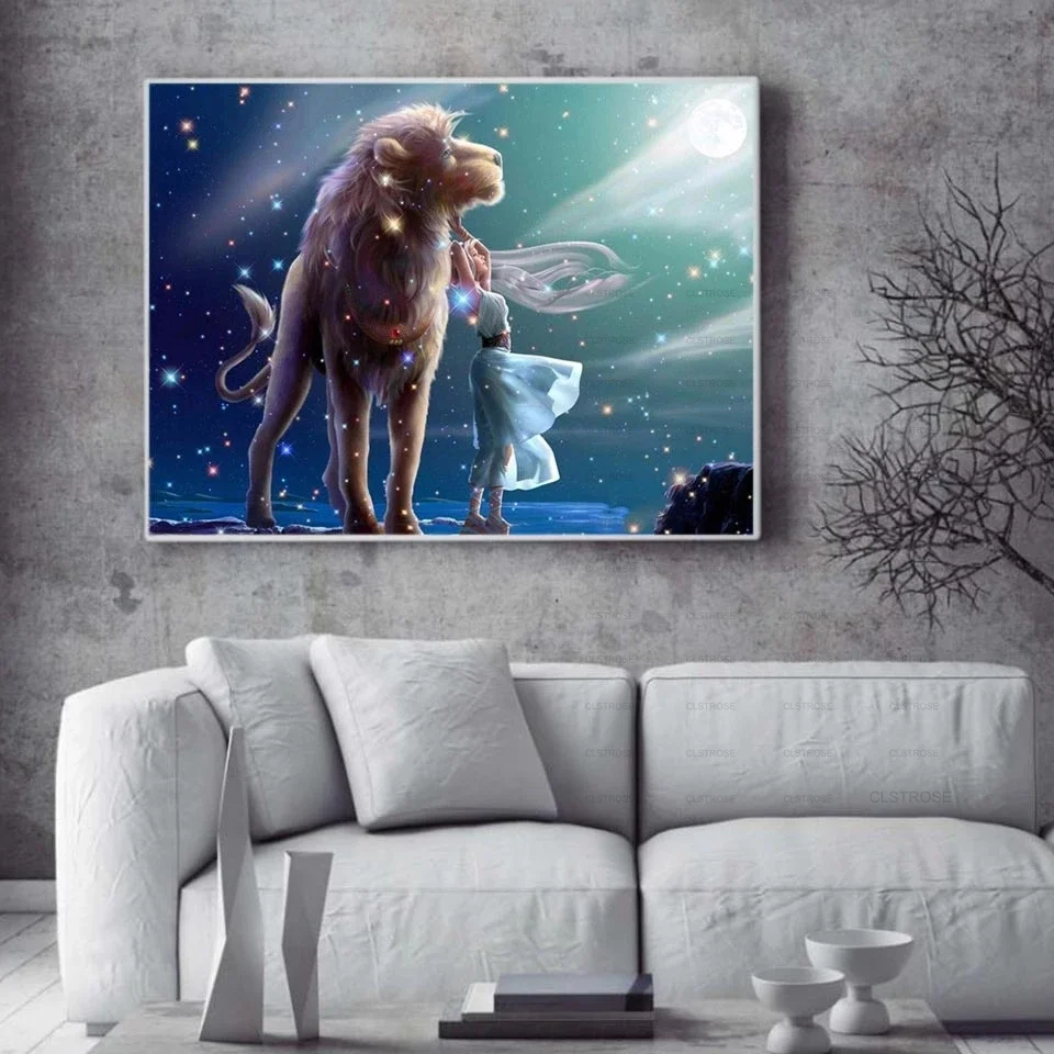 

Diamond Painting Diy 5D European Style Acrylic Material Bright Starry Sky Goddess On Behalf of The Scene Figure Background