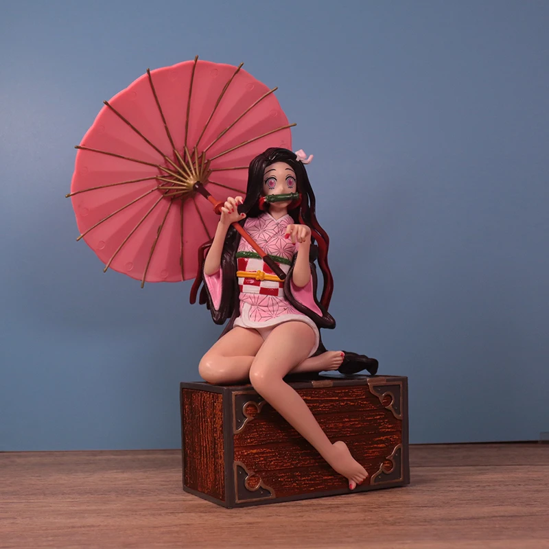 

Кавайная экшн-фигурка из аниме «рассекающий демонов», модель из ПВХ, игрушки, милый бумажный зонтик с маслом, камадо незуко, сексуальный декор для комнаты, куклы, подарок для мальчиков