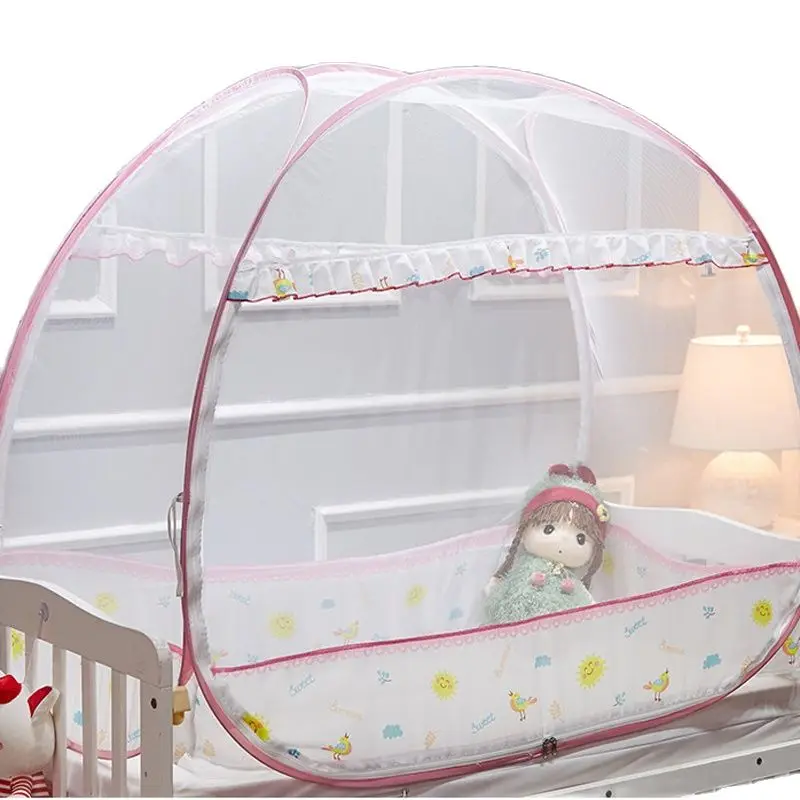 2018 New Portable Baby Crib Mosquito Netting Infant Bed Anti-mosquito Tent Mongolian Yurts Children Mosquito Net Folding Camping images - 6