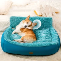autumn winter warm plush puppy sleep pad luxury dog couch kennel medium and large dog sofa bed cat house pet nest accessories