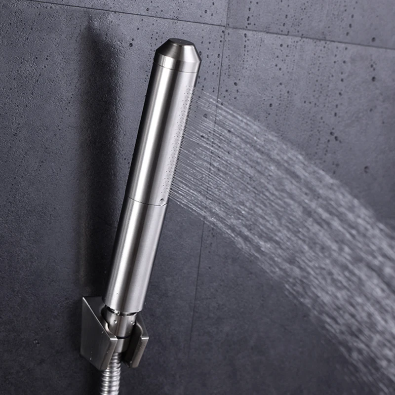 

304 Stainless Steel Drawing Wallmounted Take A Shower Hand Spray Supercharged Silent Shower Multifunction Two In One Shower Head