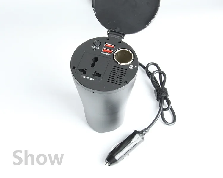 Тип чашки с двумя портами USB 2.1A/150 Вт автомобильный инвертор 12V постоянного тока до