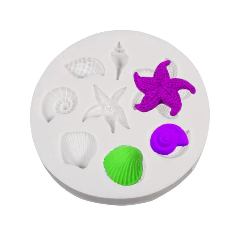 1Pcs DIY Lovely Shell Starfish Conch Sea Silicone Mold Fondant Cake Decorating Tools Chocolate | Дом и сад