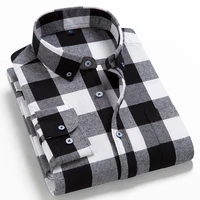 mens long sleeve flannel plaid shirt 100 cotton spring festival autumn soft comfortable men social shirt retro casual clothing