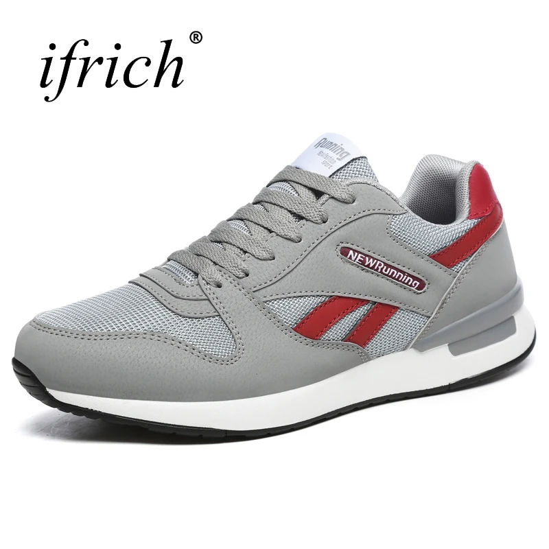 Мужская Спортивная обувь Ifrich серая на шнуровке удобная Дизайнерская для