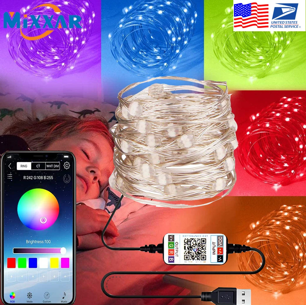 

ZK20 USB LED String Light Bluetooth-compatible App Control Lighting Strings Lamp Waterproof Outdoor for Christmas Decoration