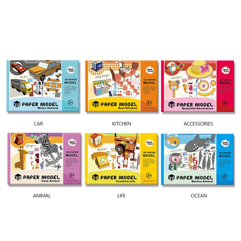 DIY 6 типов темы мультфильм изображение сырая целлюлоза толстая картонная модель