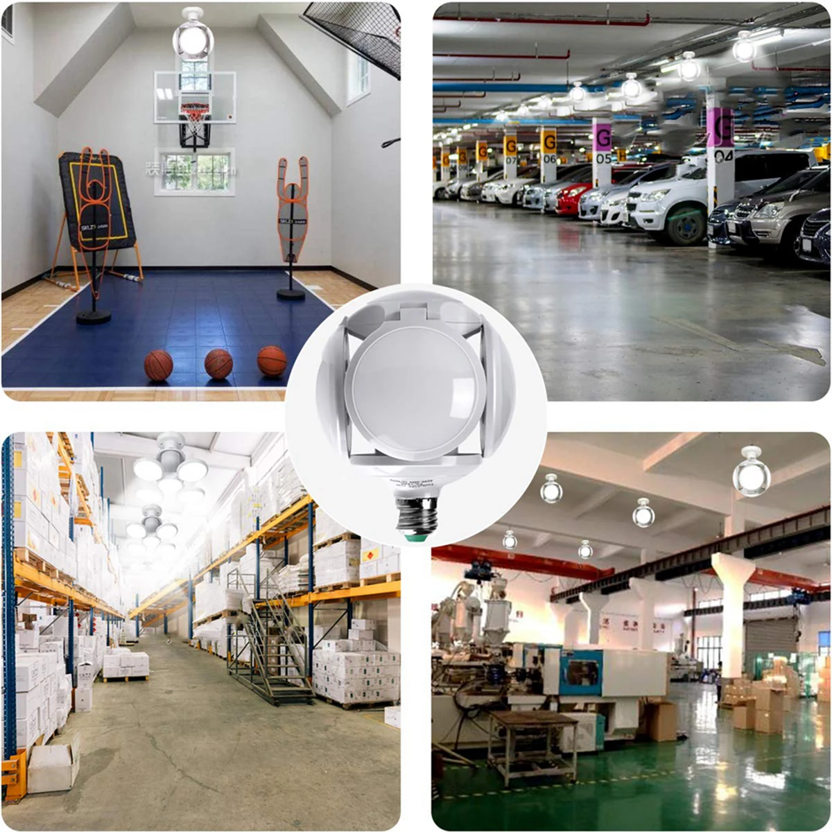 

40W Folding Light E27 Deformable Ball-Shaped Light Bulb for Kitchen Living Room Basement