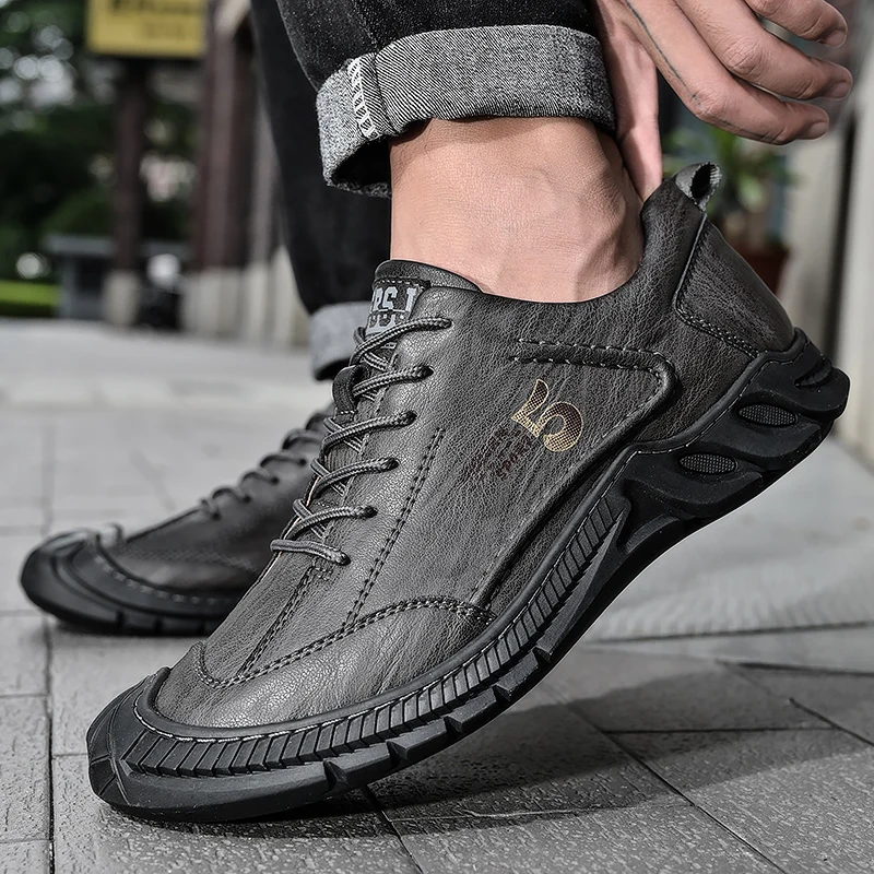 Murah Sepatu Bot Kasual Bisnis Lembut Jahitan Tangan Antik Renda Sheos Fashion Pria Sepatu Oxford Flat Kulit Asli Sepatu Pria