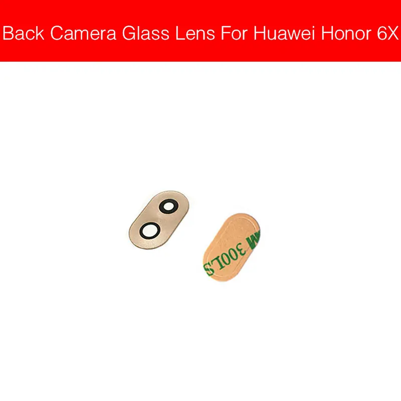 Honor 6X gold Стеклянная крышка для камеры заднего вида для huawei Honor 6A 6X 7A 7C 7X 8C 8X стеклянная наклейка на рассеиватель для huawei Honor Play 8A 6 7 - Цвет: Honor 6X gold