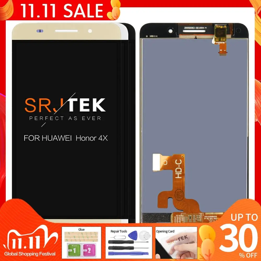 

SRJTEK 5,5 для Huawei Honor 4X новый полный ЖК-экран дисплей сенсорный экран дигитайзер стекло объектив сенсор Ремонт Замена в сборе