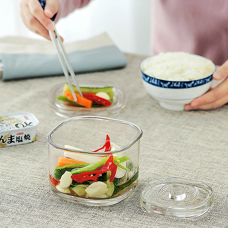 Кухонный стеклянный контейнер для пищевых продуктов японский Kimchi Mason Jar бытовой утолщенный один ночной маркер банки