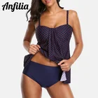 Женский раздельный купальник Anfilia, винтажный раздельный купальник-танкини в горошек, в полоску