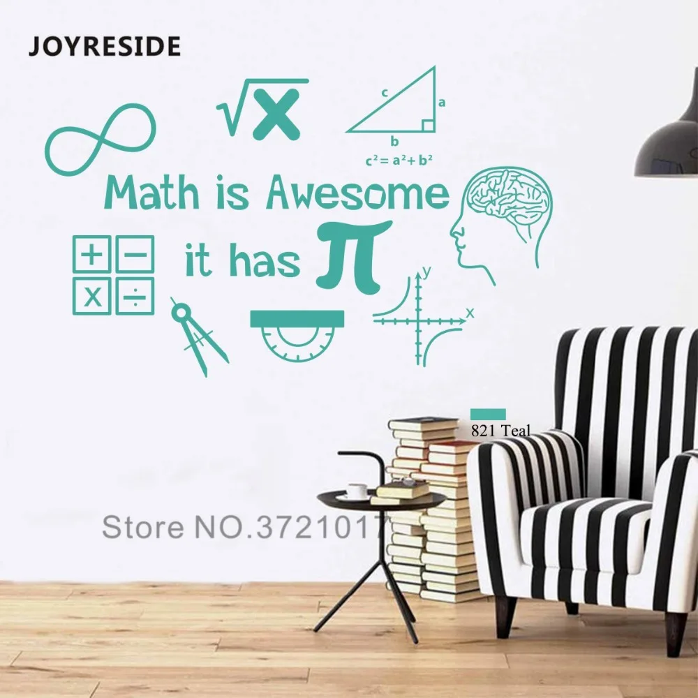 JOYRESIDE Математика удивительный Настенный декор мышление стикеры калькулятор наклейки виниловые украшения интерьера дома дизайн искусство фрески A1205