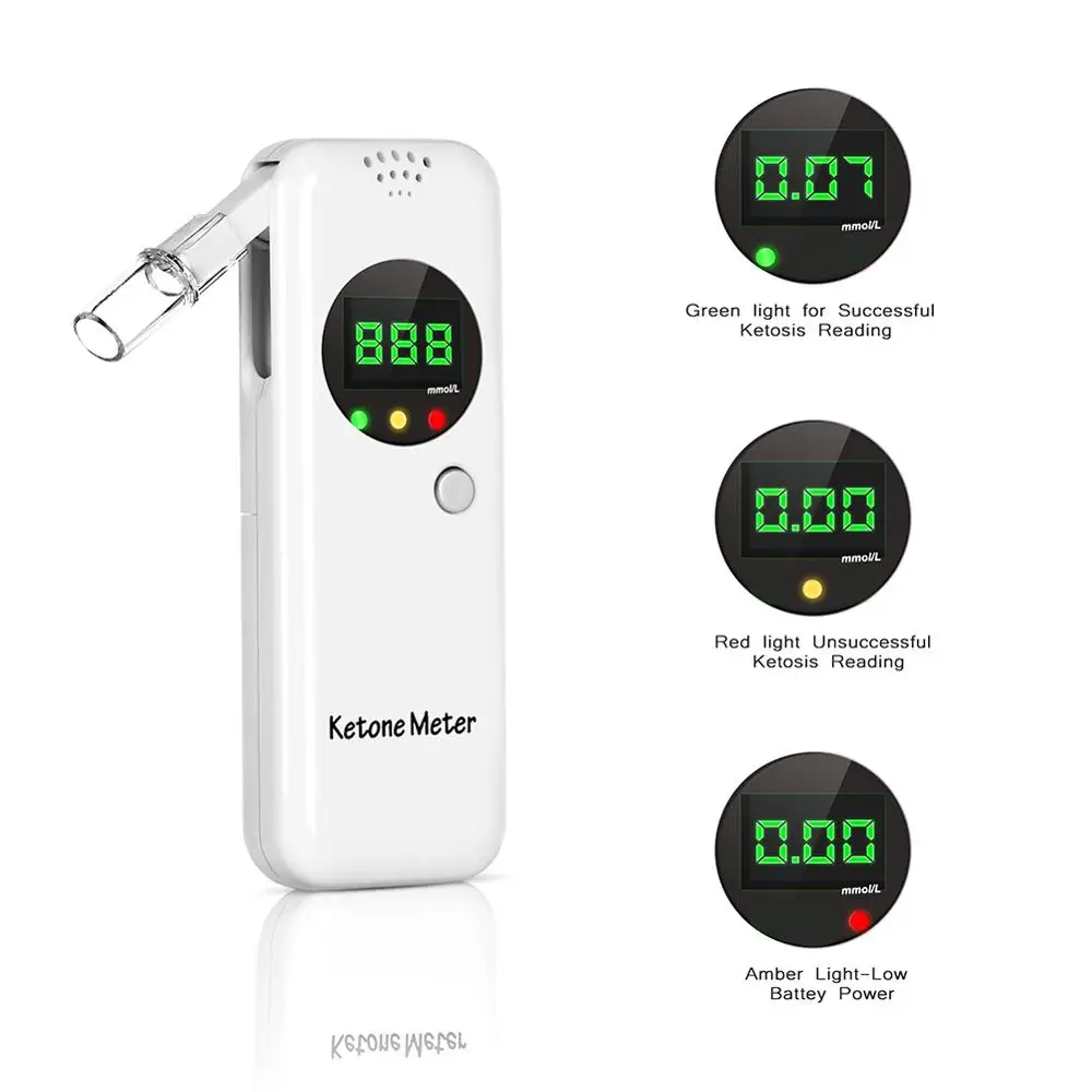 

EEK-Brand Portable Ketones Breath Analyzer, Digital Ketone Breathalyzer, Ketosis Testing with 10 Mouthpieces