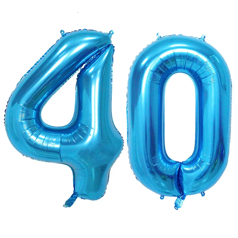 blue 40 balloon 32 дюймов 5 цветов воздушный шар баннер 18 21 30 40 50 60 день рождения украшение для взрослых день рождения письмо номер Фольга Воздушный шар Globos мяч - Цвет: blue 40 balloon